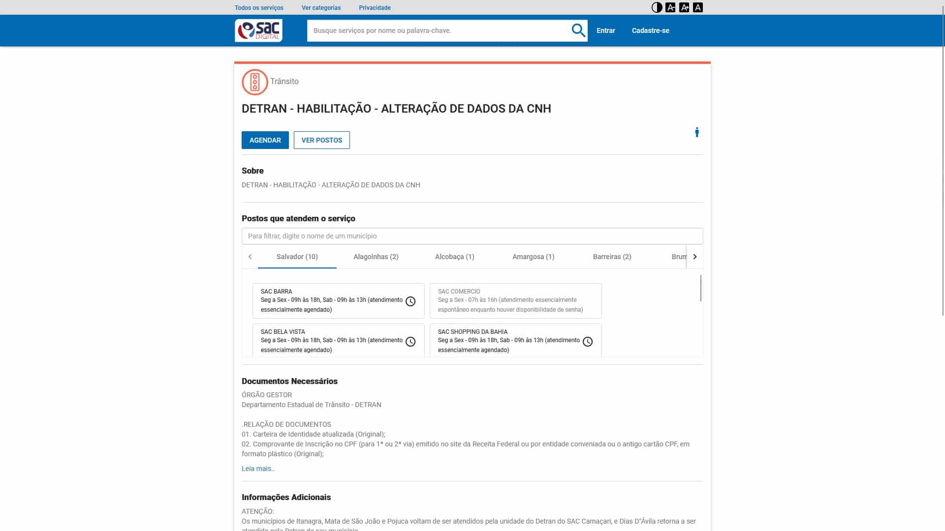 Atualização de dados CNH e Veículo, Mudança de endereço DETRAN BA
