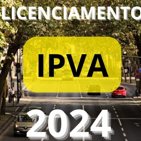 Banner informativo IPVA 2024 e licenciamento veicular.