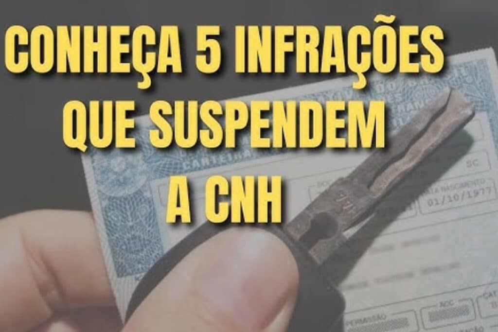 Infrações que suspendem a CNH.