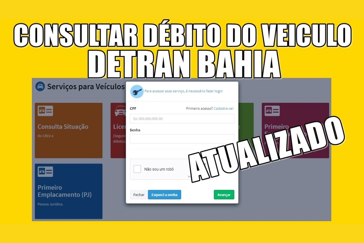 Consultar débitos de veículos Detran Bahia. Acesso atualizado.