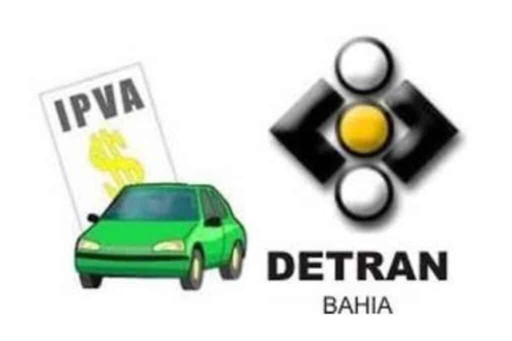 IPVA Detran Bahia, carro verde, símbolo do Detran.