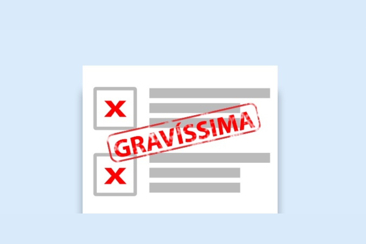 Multa gravíssima, marcações de erro em formulário.