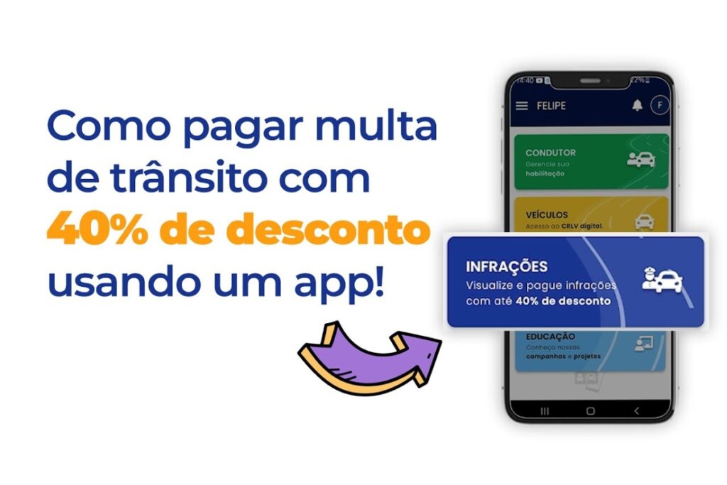 Pague multas com 40% de desconto usando app.