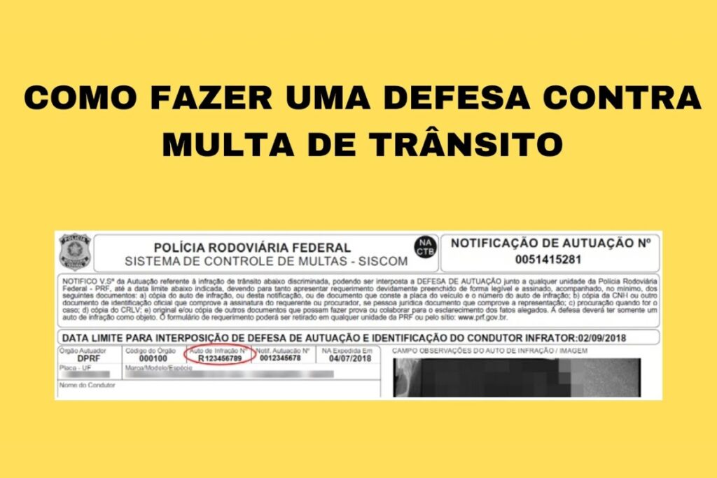 Orientações para defesa contra multa de trânsito.