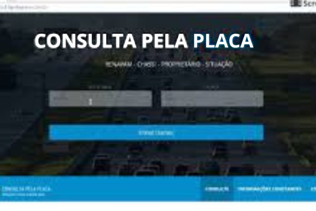 Página de consulta pela placa de veículo.