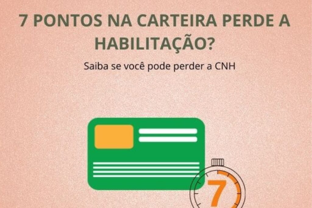 Perda da CNH com 7 pontos na carteira.