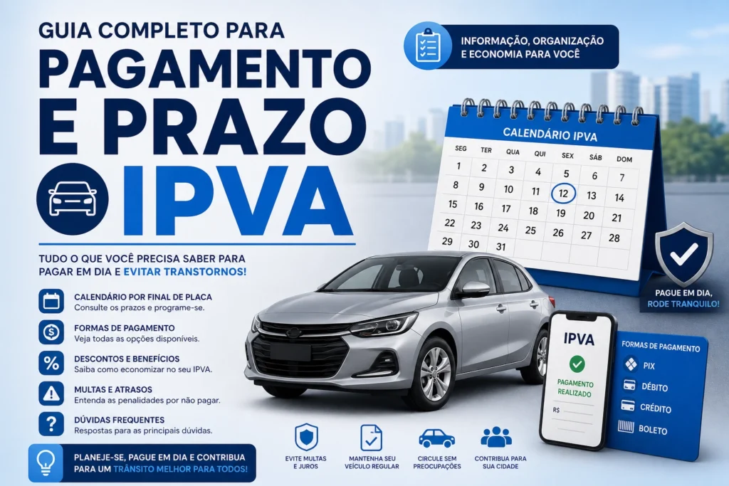 Guia completo de pagamento e prazo do IPVA