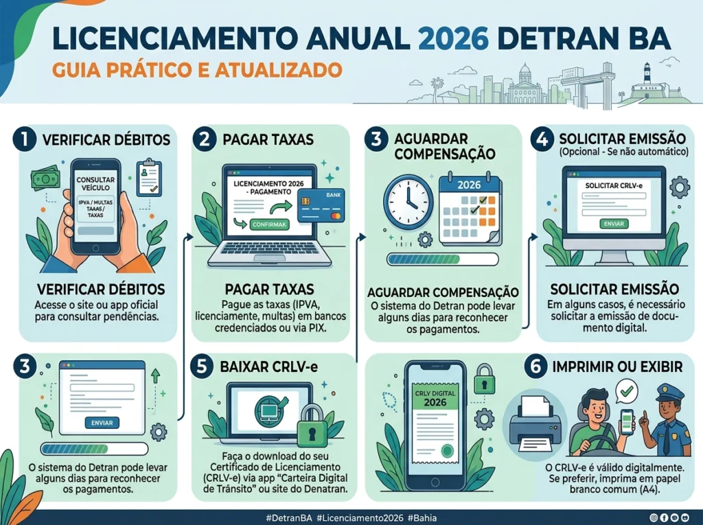 guia prático e atualizado licenciamento anual 2026 detran ba
