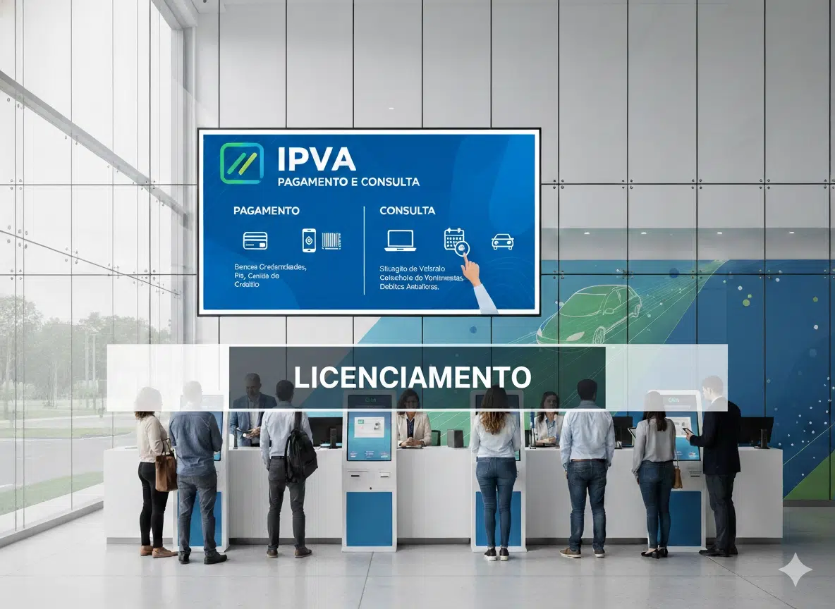Atendimento de licenciamento e IPVA em posto moderno