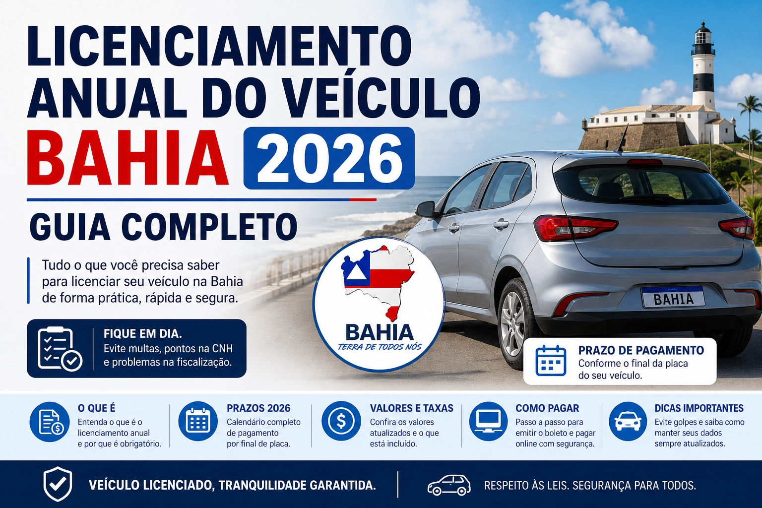 Licenciamento anual do veículo Bahia 2026 guia