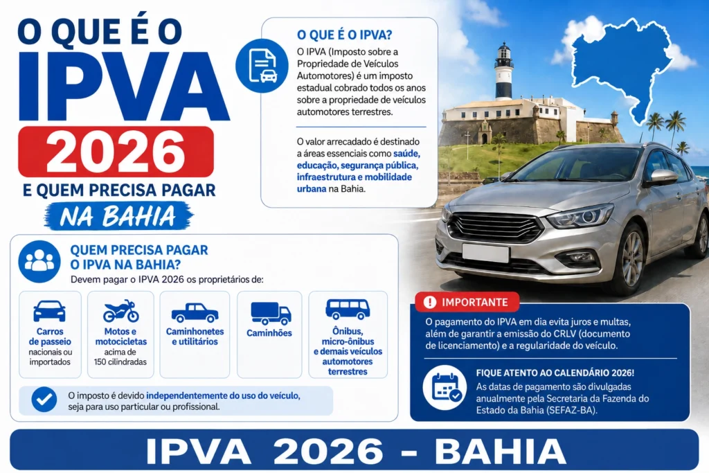 Informações sobre IPVA 2026 na Bahia