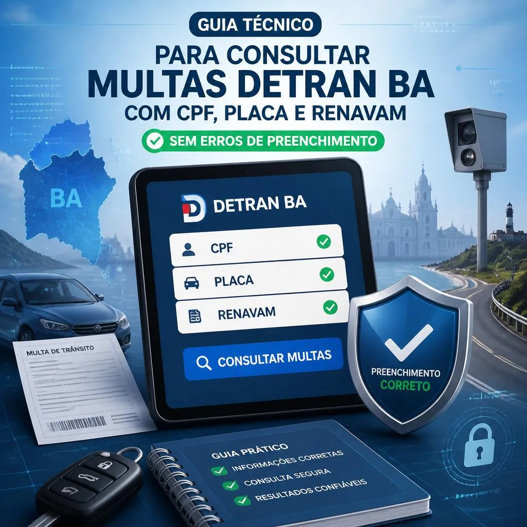 Guia técnico para consulta de multas no DETRAN BA.